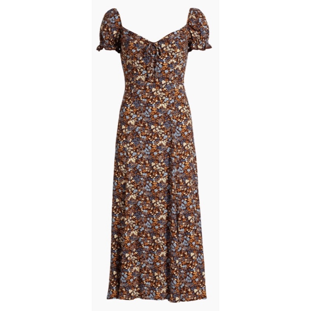 Reformation Brown Floral Dress